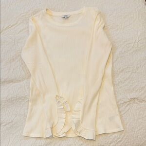 Cream Long Sleeve Top with Beautiful Sleeves